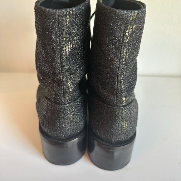 Fabric Grosgrain CC Combat Short Boots 38/8.5 Black - Picture 4 of 7